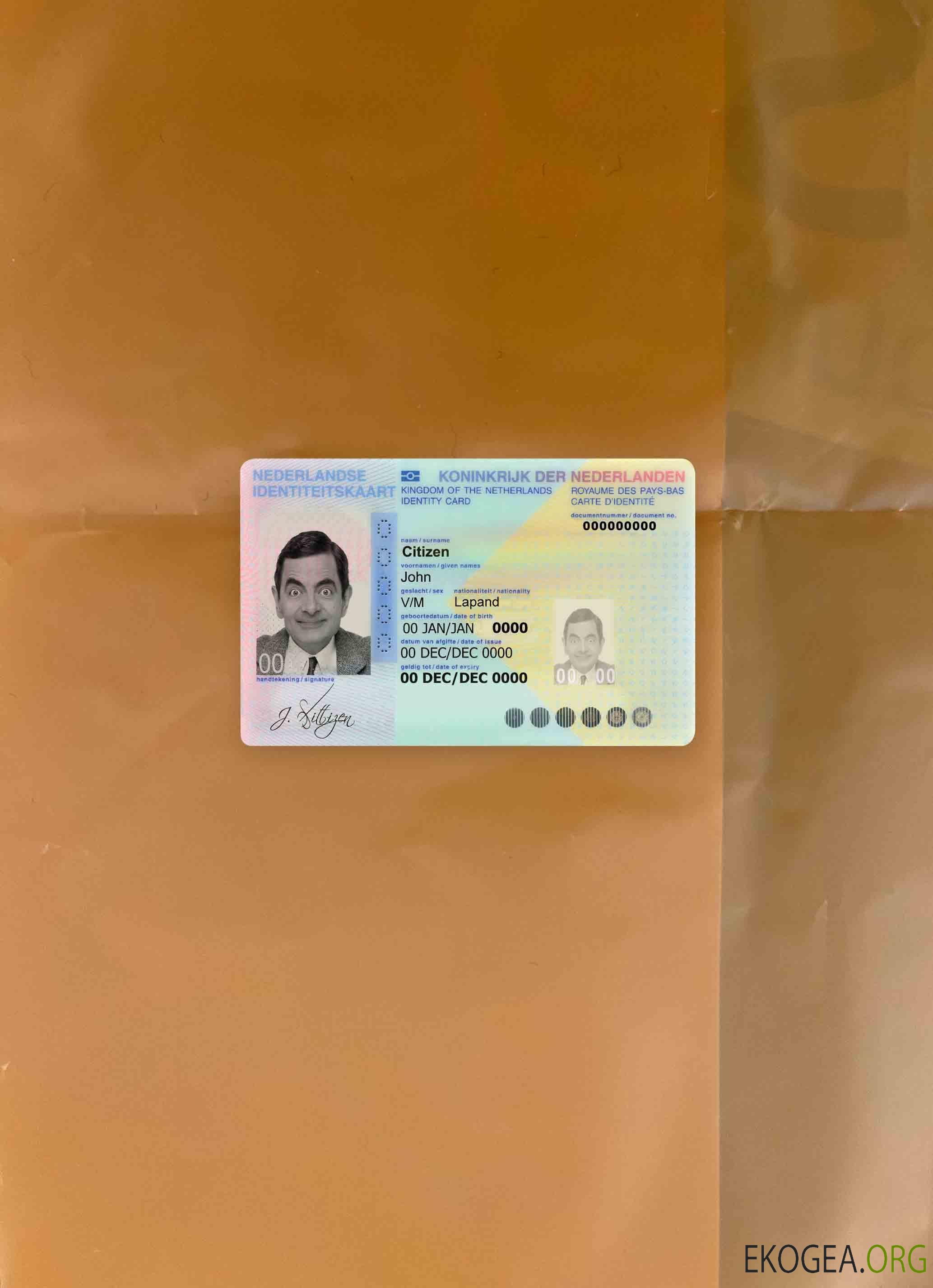 Photolook d'identité des Pays Bas AVANT